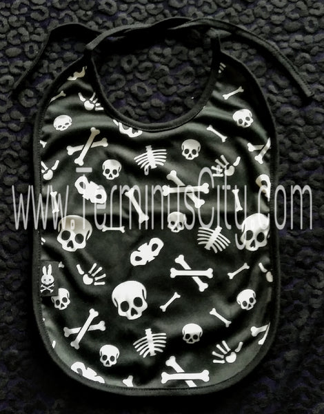 Six Bunnies Baby Bib - Skeleton Bones