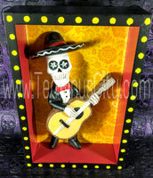 Day Of The Dead Shadow Box - Mariachi