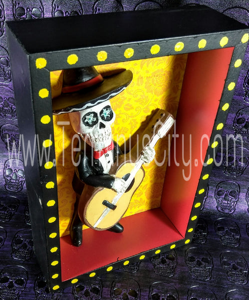 Day Of The Dead Shadow Box - Mariachi