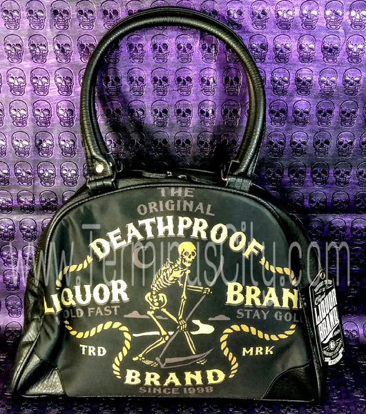 Death Banner Skeleton Bowling Handbag Purse