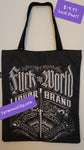 Fuck The World Canvas Shopping Tote