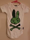 Bunny Skull & Crossbones Frankenstein Zombie Baby Onesie