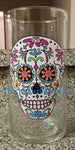 Sugar Skull Candle Holder Vase Hurricane Glass