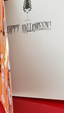 Rare Fluff Retro Halloween Horror Women Greeting Card OOP