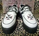 Demonia Iron Cross Creepers - White