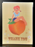 Rare Fluff Peachy Pin-Up Thank You Greeting Card OOP