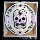 Sugar Skull Porcelain Plate - Pink / Black