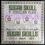 Sugar Skull Porcelain Plate - Blue / Black