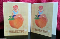 Fluff Thank You Cards Set of 2 - Sweet As A Peach