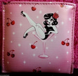 Makeup Mirror Pouch - Cherry Martini