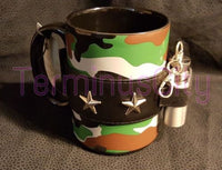 Camouflage Mug With Mini Flask {Gave Motorhead's Lemmy one & he loved it!}