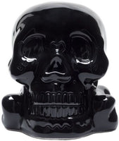 Ceramic Skull Bank - Black