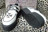 Demonia Iron Cross Creepers - White