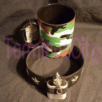 Camouflage Mug With Mini Flask {Gave Motorhead's Lemmy one & he loved it!}