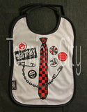 Six Bunnies Baby Bib - Punk Tie