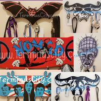 HANDMADE Bat Art Key/Leash/Mug/Coat Hanger Black Purple White Or Choose