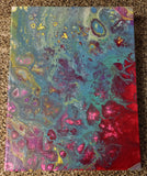Handpainted Acrylic Abstract Painting 14"x11" On Canvas