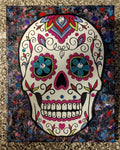 Handpainted Mixed Media Acrylic Sugar Skull Painting One Of A Kind "8x10"