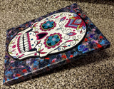 Handpainted Mixed Media Acrylic Sugar Skull Painting One Of A Kind "8x10"