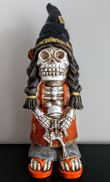 Skeleton Woman Resin Garden Gnome