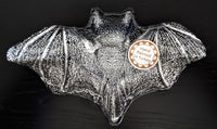 Glass Hand Painted Bat Candy Dish