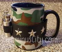 Camouflage Mug With Mini Flask {Gave Motorhead's Lemmy one & he loved it!}