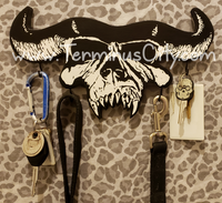 Handmade Crystar Cow Skull "Danzig" Art Key/Leash/Coat Hanger ☆CHOOSE COLORS☆